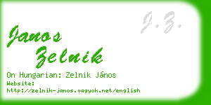 janos zelnik business card